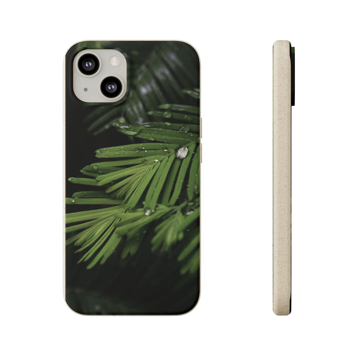 Fern Drops | Bamboo Biodegradable Cases (iPhone 16, 15, 14, 13, 12, 11) Sustainable Ocean Phone Case Eco-Friendly Plant