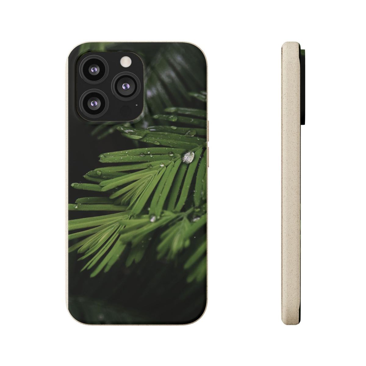 Fern Drops | Bamboo Biodegradable Cases (iPhone 16, 15, 14, 13, 12, 11) Sustainable Ocean Phone Case Eco-Friendly Plant