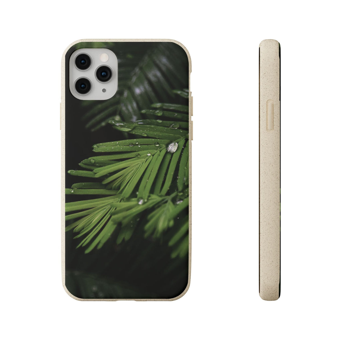 Fern Drops | Bamboo Biodegradable Cases (iPhone 16, 15, 14, 13, 12, 11) Sustainable Ocean Phone Case Eco-Friendly Plant
